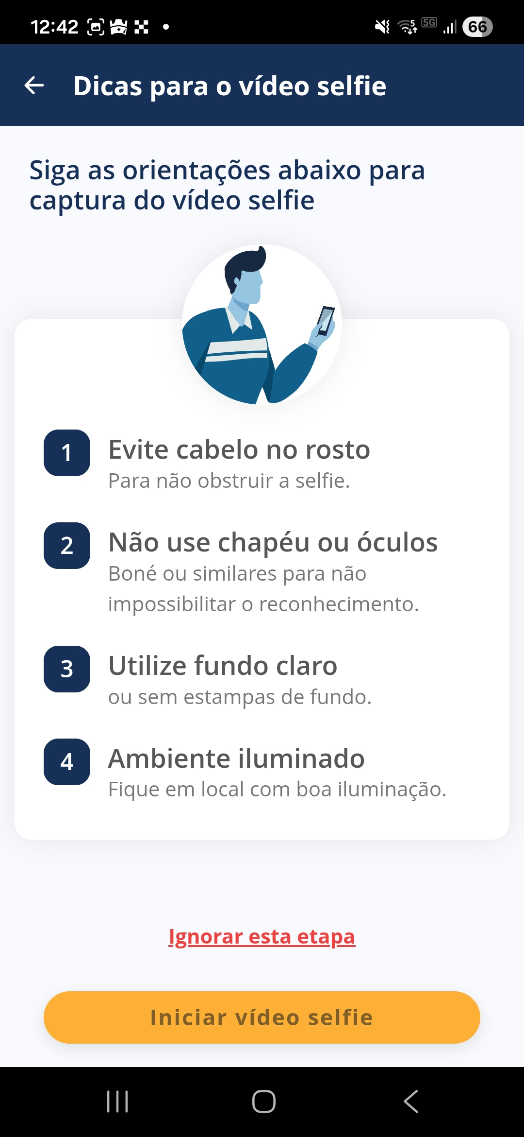 Dicas oficiais de iluminação, fundo e acessórios para a captura facial