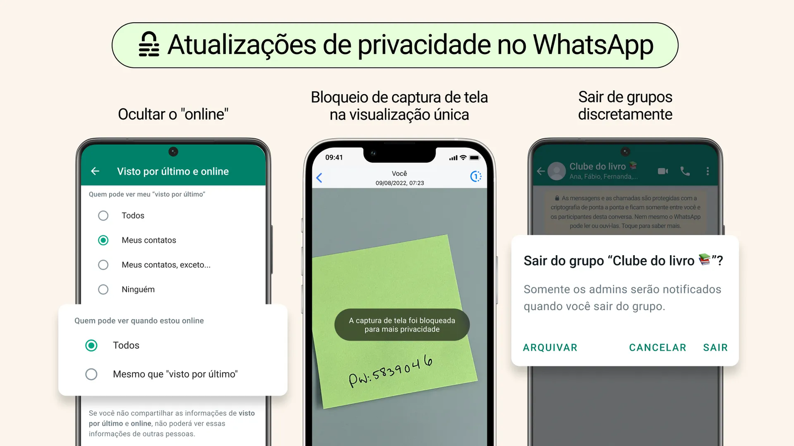 Anúncio oficial que mostra bloqueio de captura na mídia de visualização única